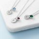 Personalised Birthstone Crystal And Disc Necklace