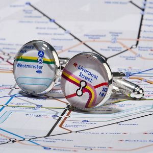 Personalised Silver Plated London Tube Map Cufflinks