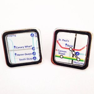 Personalised Square Tube Map Cufflinks