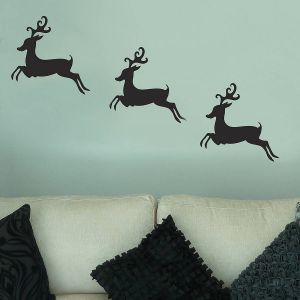 Set Of Three Reindeer Wall Stickers