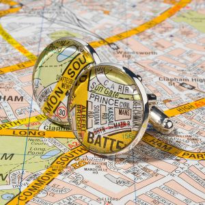 Personalised Silver Plated London Map Cufflinks