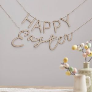Wooden Happy Easter Bunting